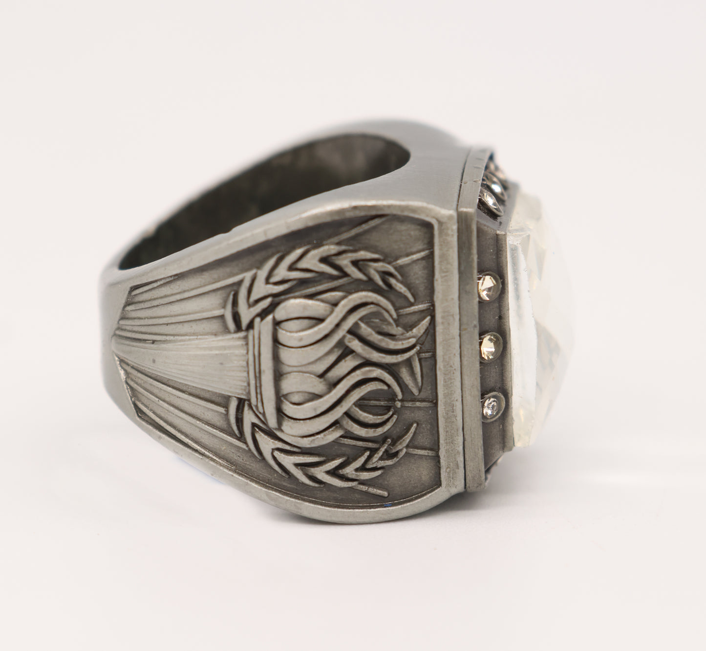 Torch Antique Silver square stone ring