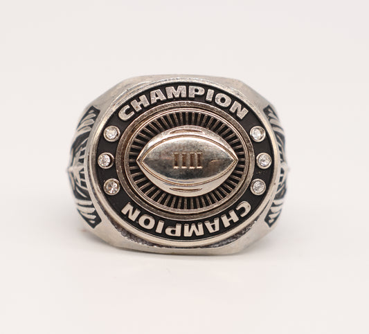 Football Silver Champion Ring